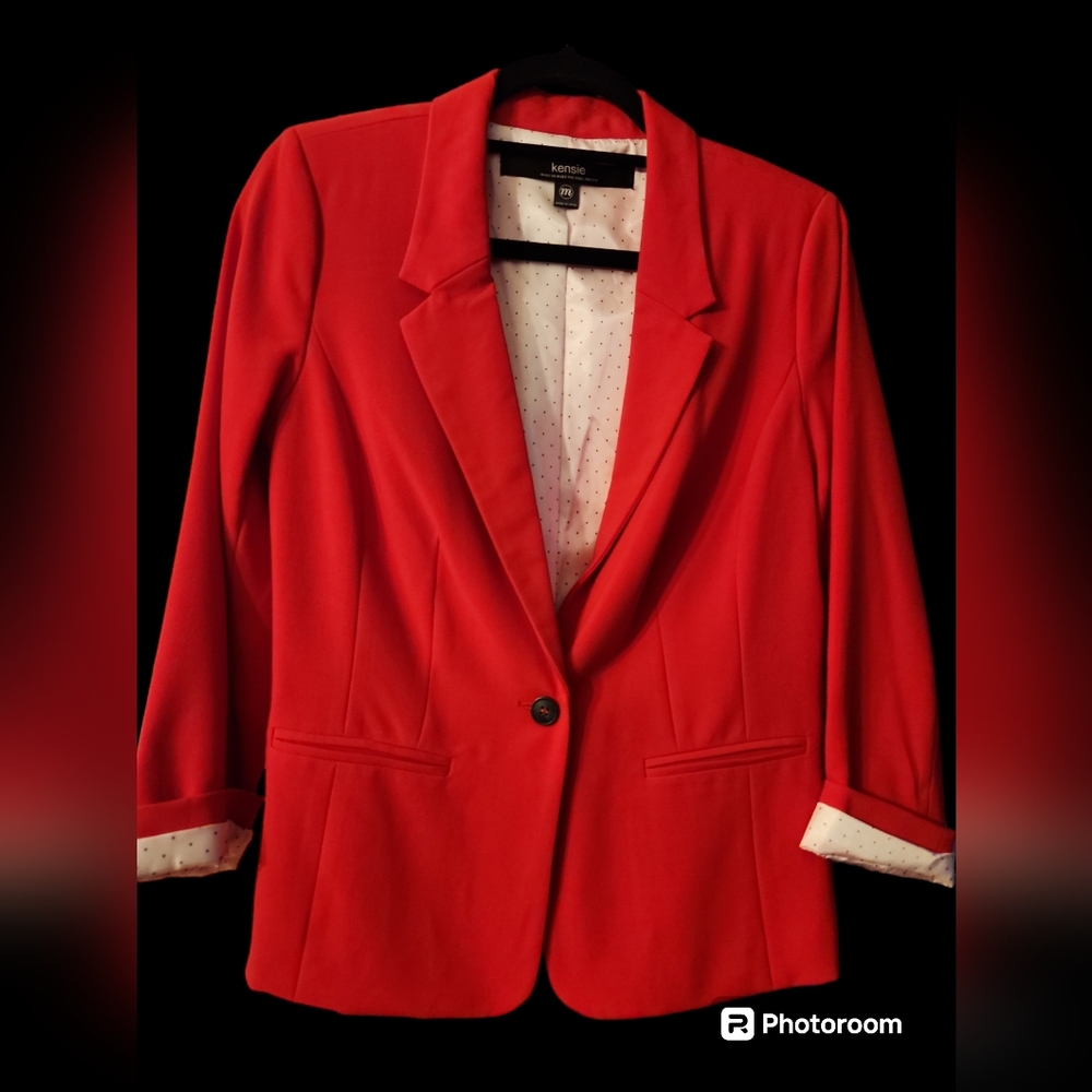 Kensie Red Single-Button Blazer
